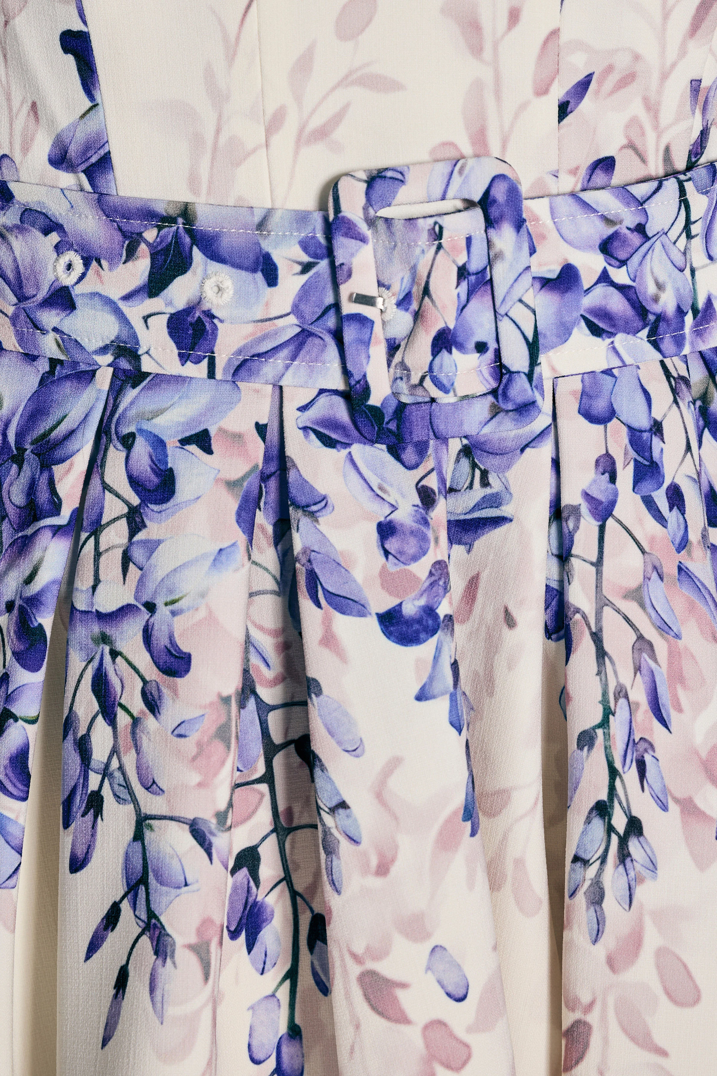 Tapia | Wisteria Print Belted Mini Dress - Image 7