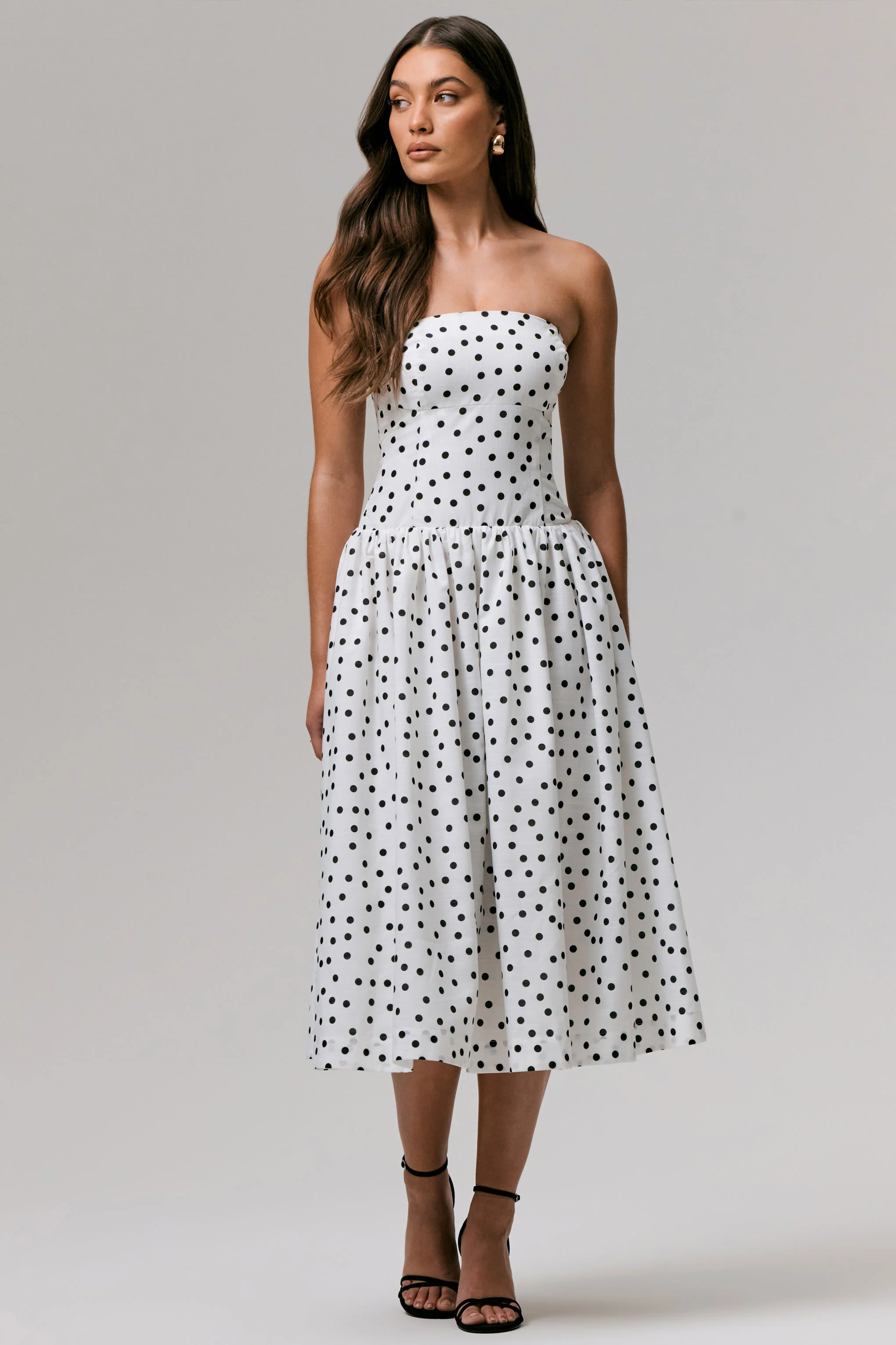 Triumph | Polka Dot Bandeau Midi Dress - Image 3