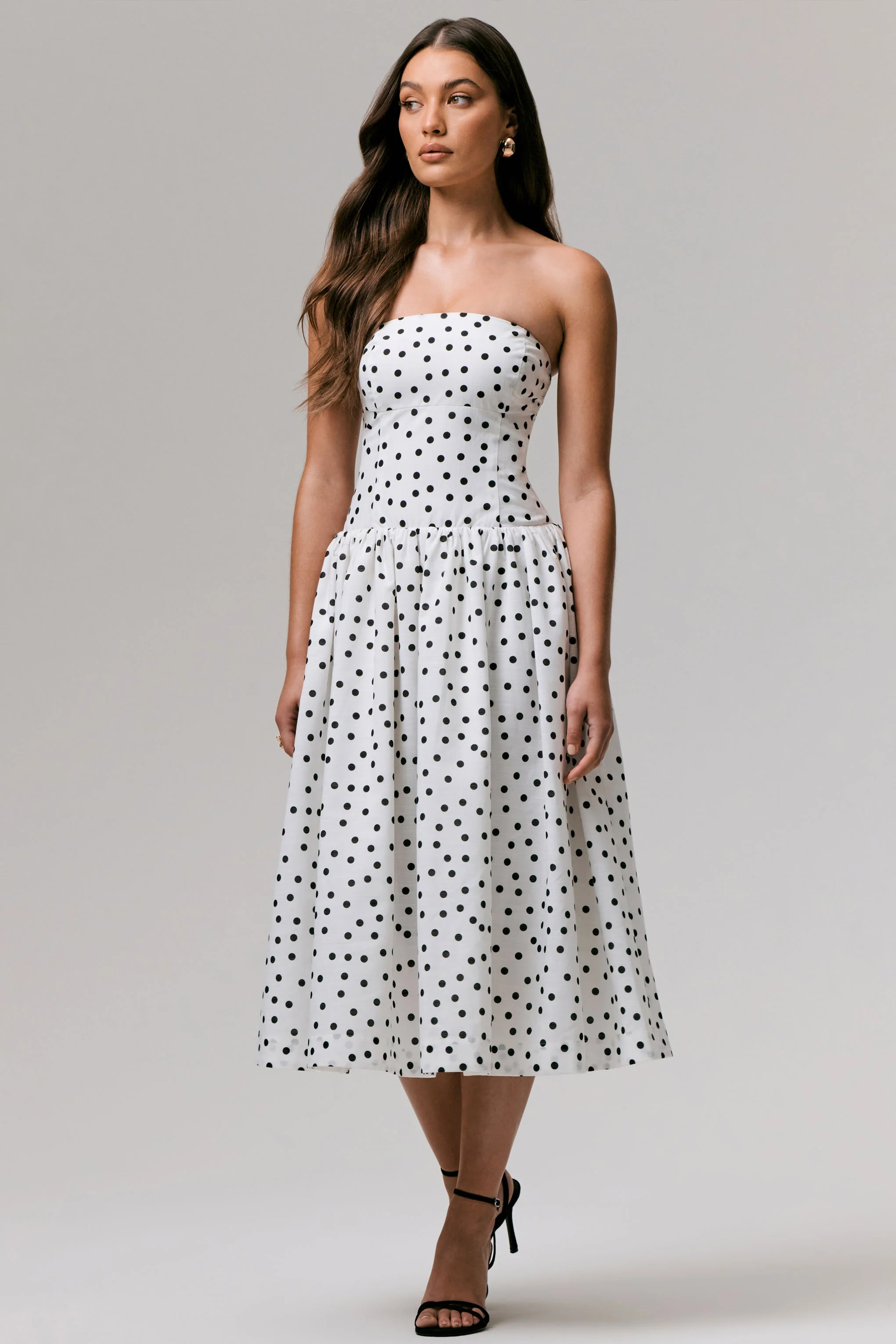 Triumph | Polka Dot Bandeau Midi Dress - Image 4