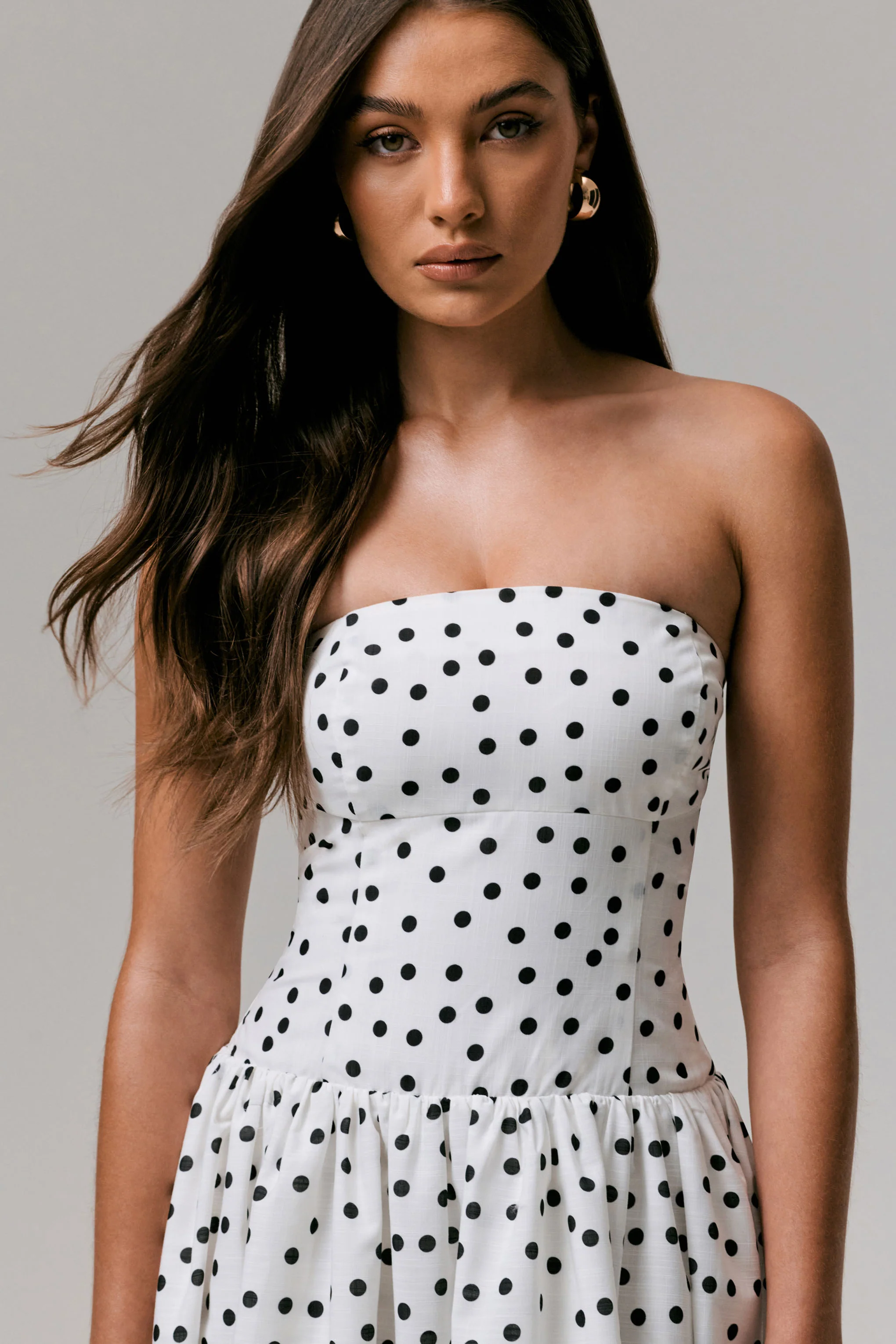Triumph | Polka Dot Bandeau Midi Dress - Image 5