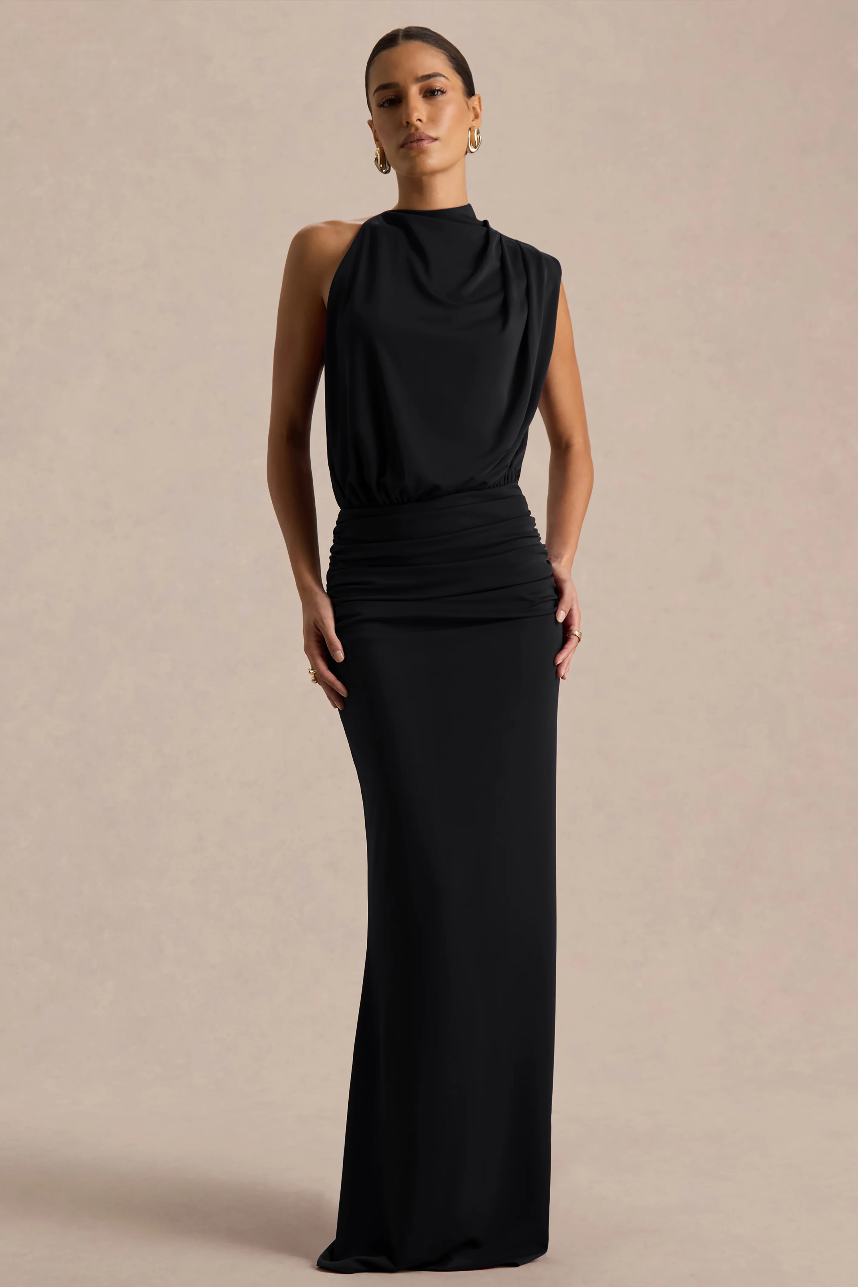 Umaira | Black High-Neck Maxi Dress - Image 4