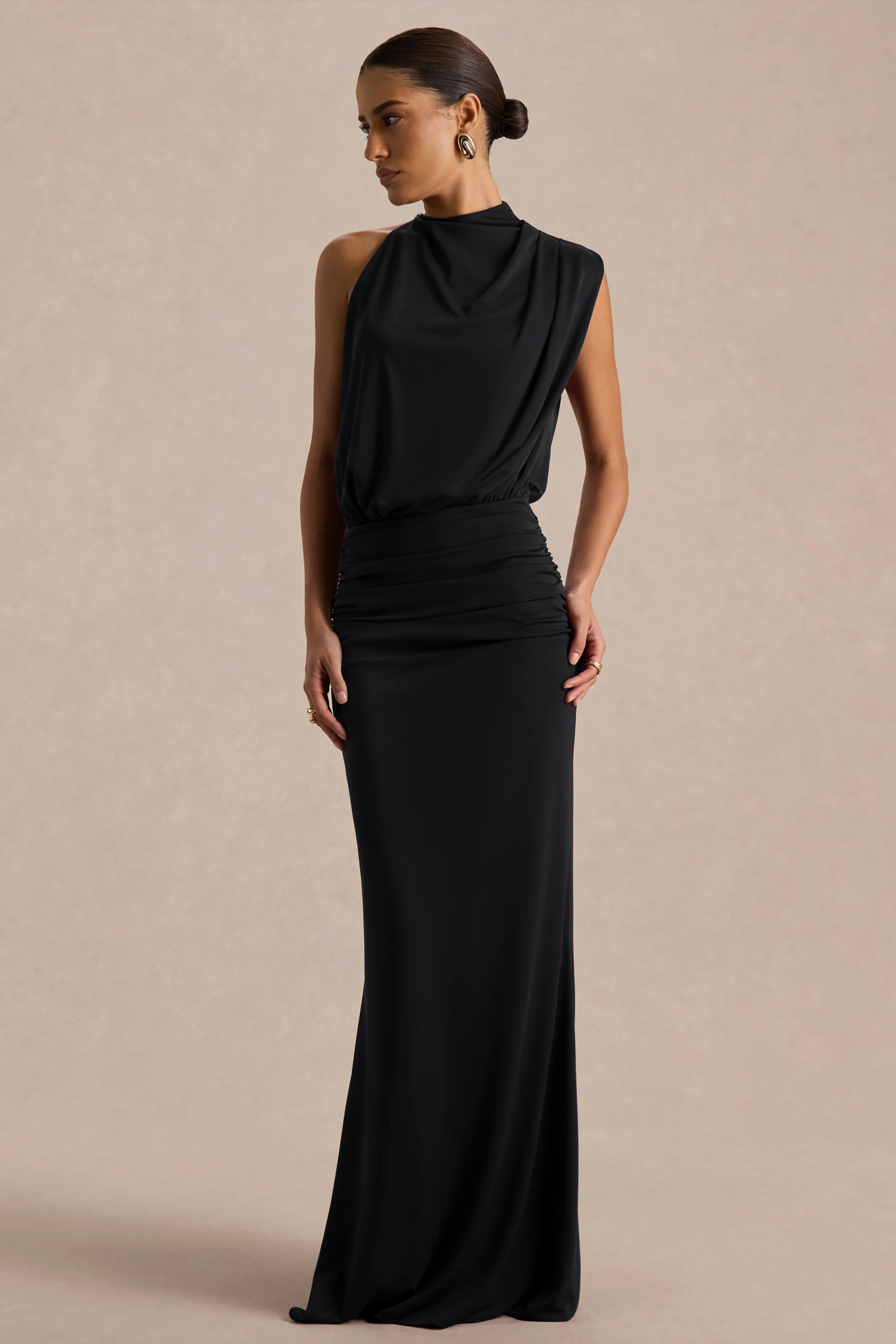 Umaira | Black High-Neck Maxi Dress - Image 5