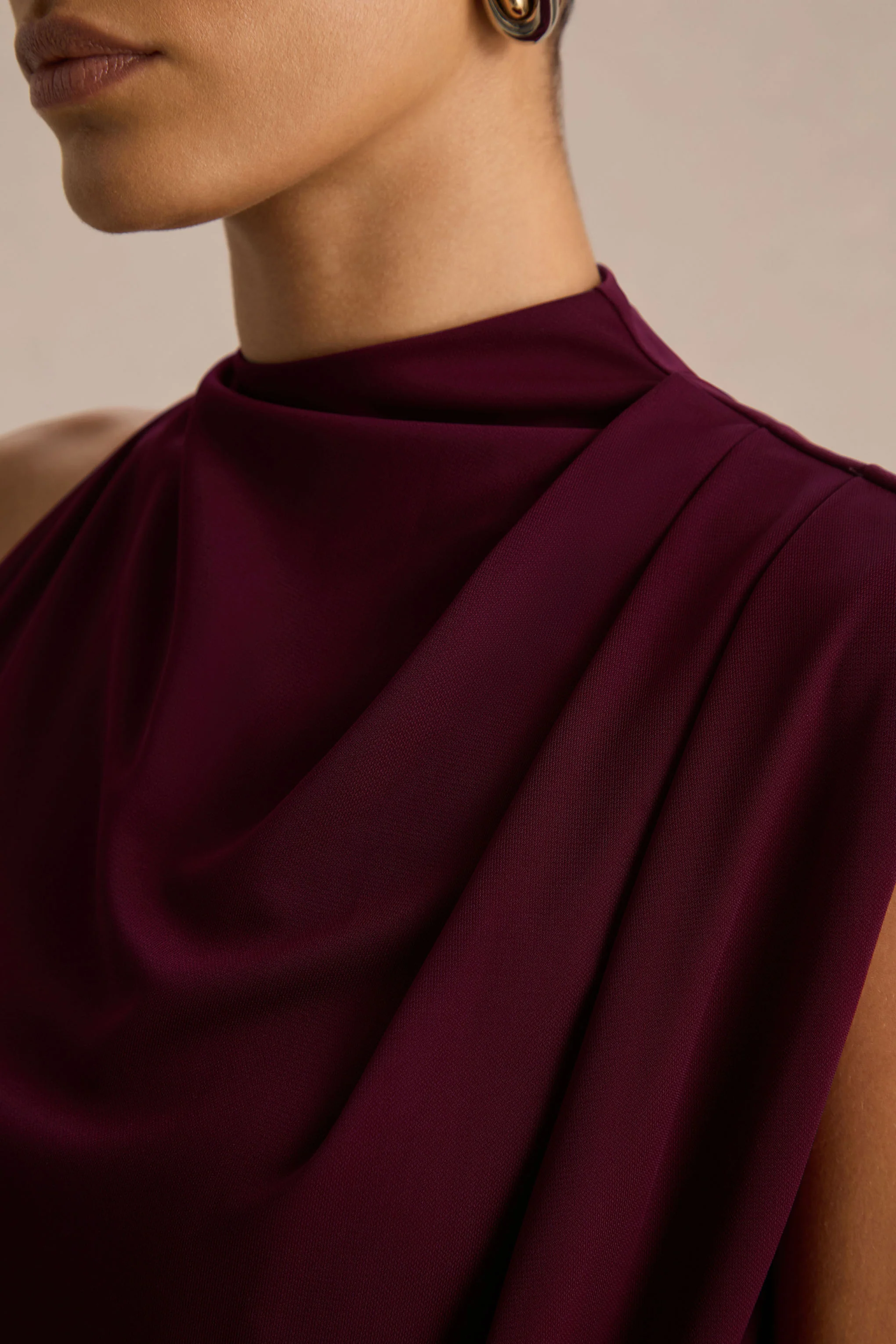 Umaira | Burgundy High-Neck Maxi Dress - Image 6