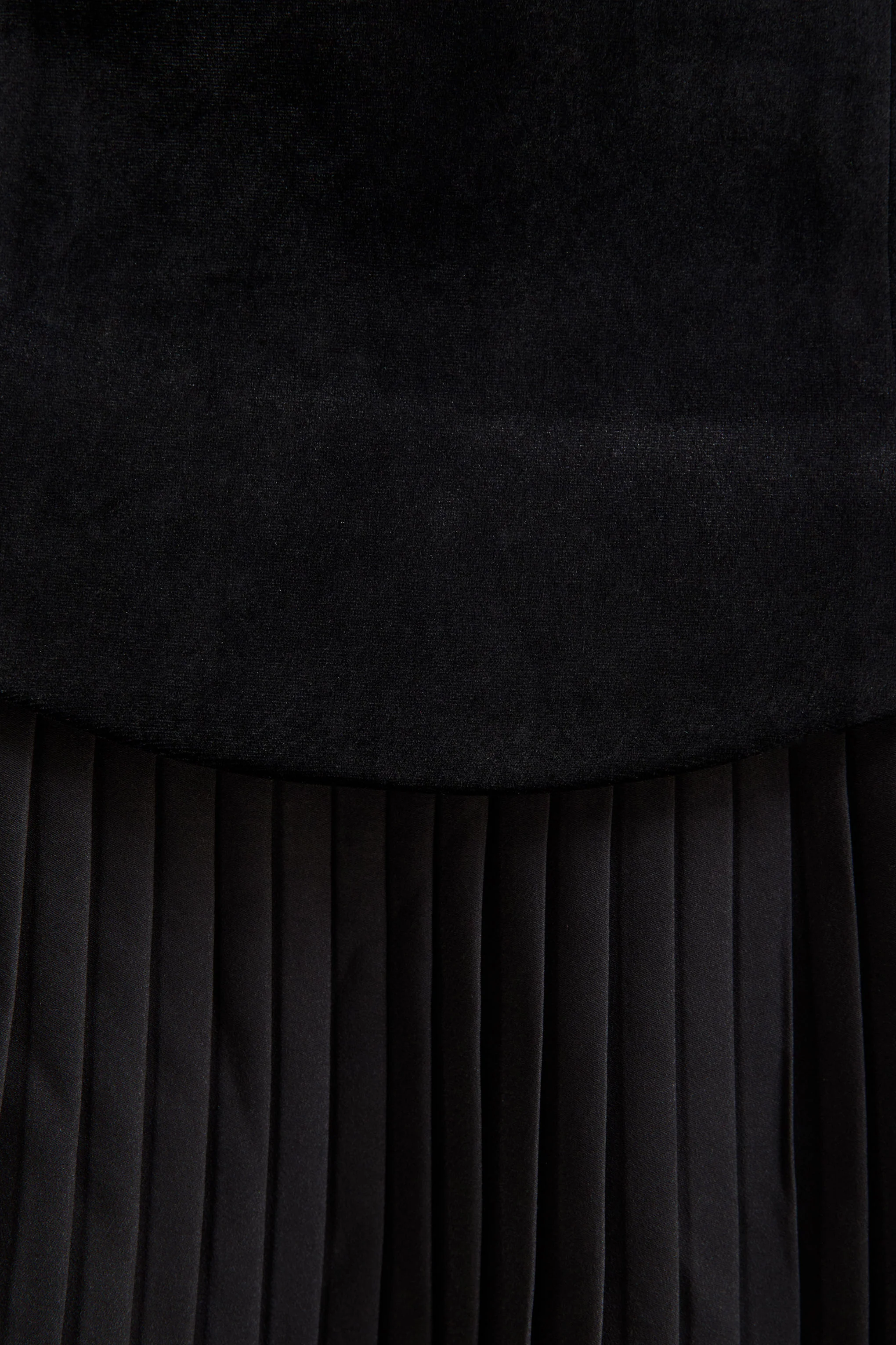 Valentina | Black Velvet Bandeau Mini Dress With Pleated Detailing - Image 7