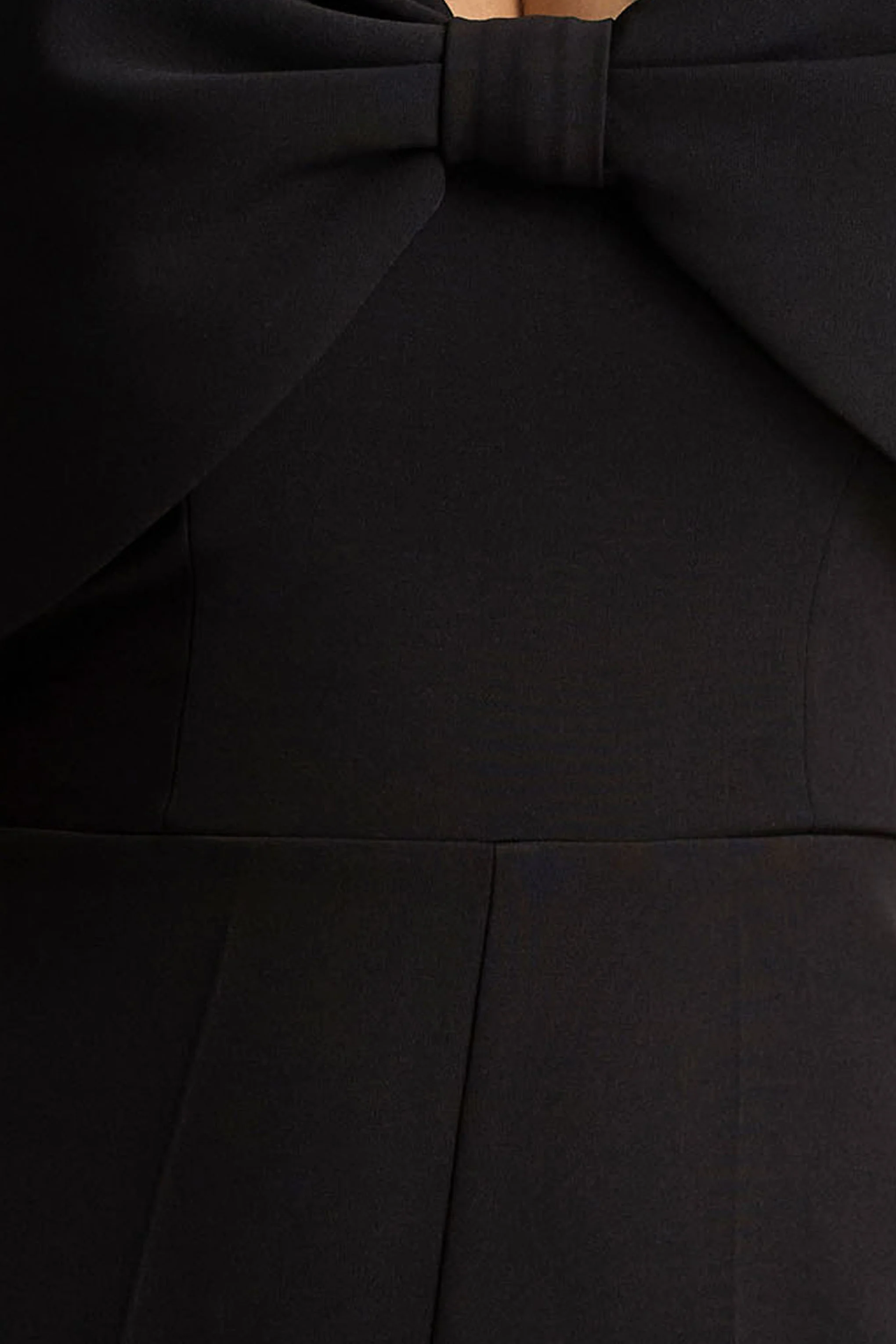 Vivid | Black Plunge-Neck Jumpsuit With Bow-Detail - Image 5