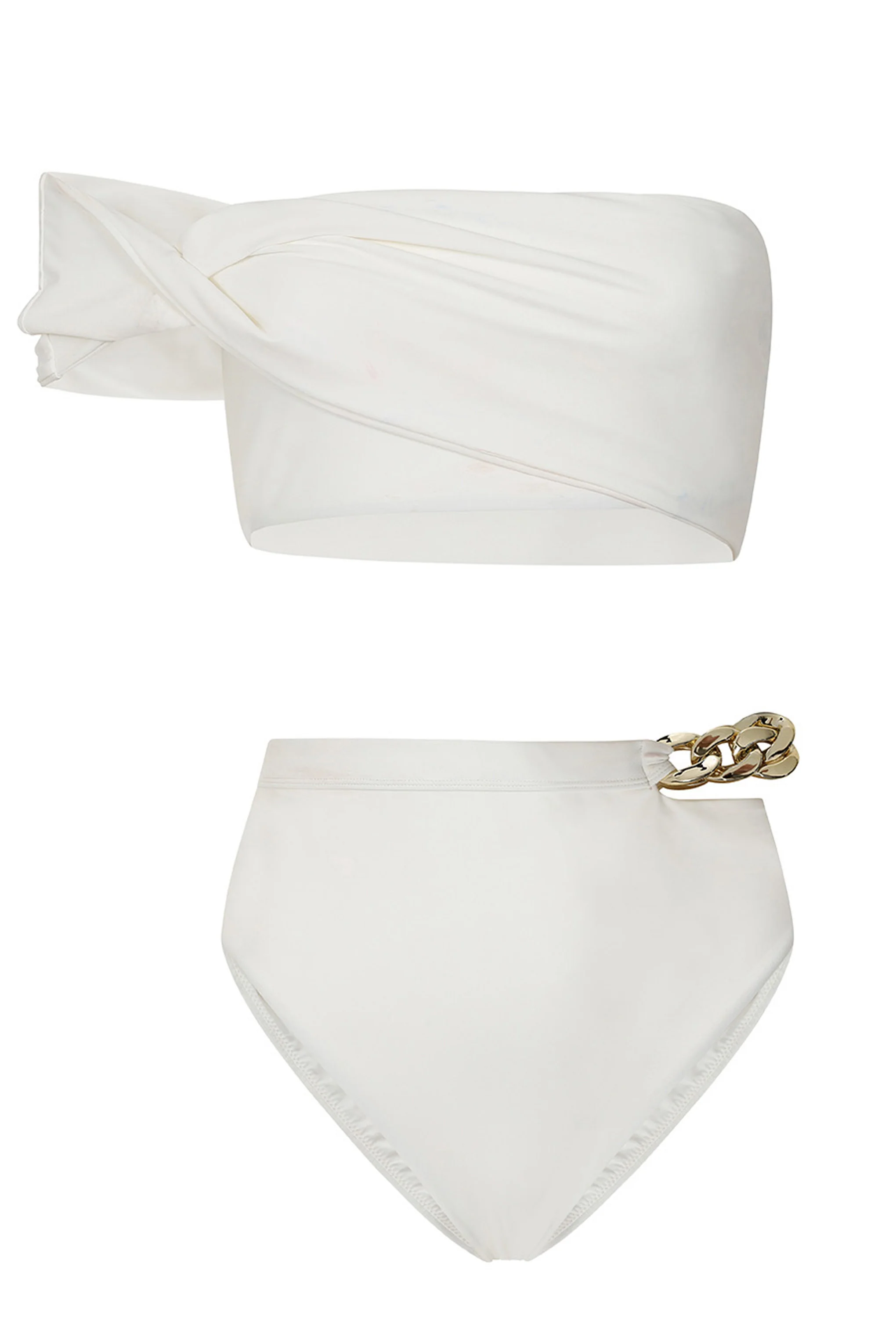 Wealth | White High Waisted Chain Bikini Bottoms - Image 7