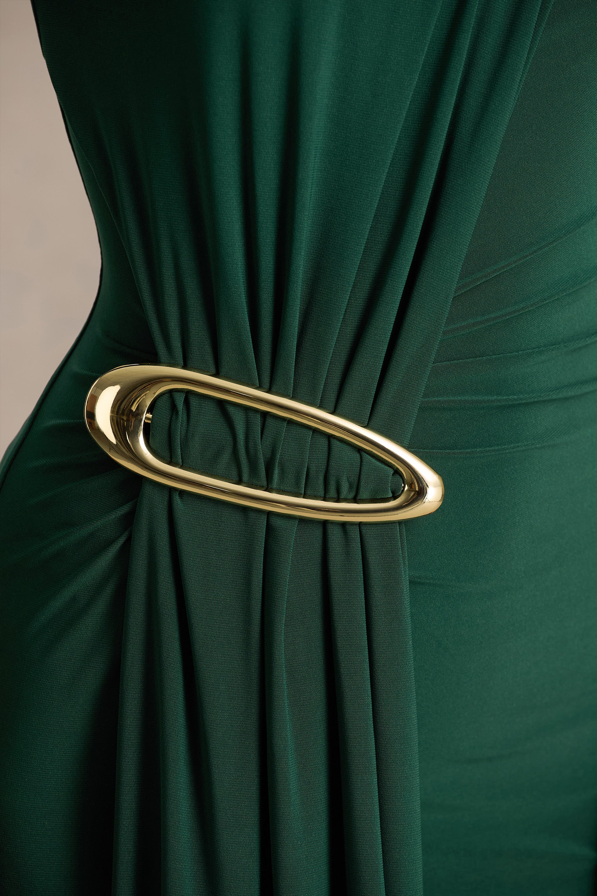 Zadie | Teal High-Neck Maxi Dress With Gathered-Detail - Image 6