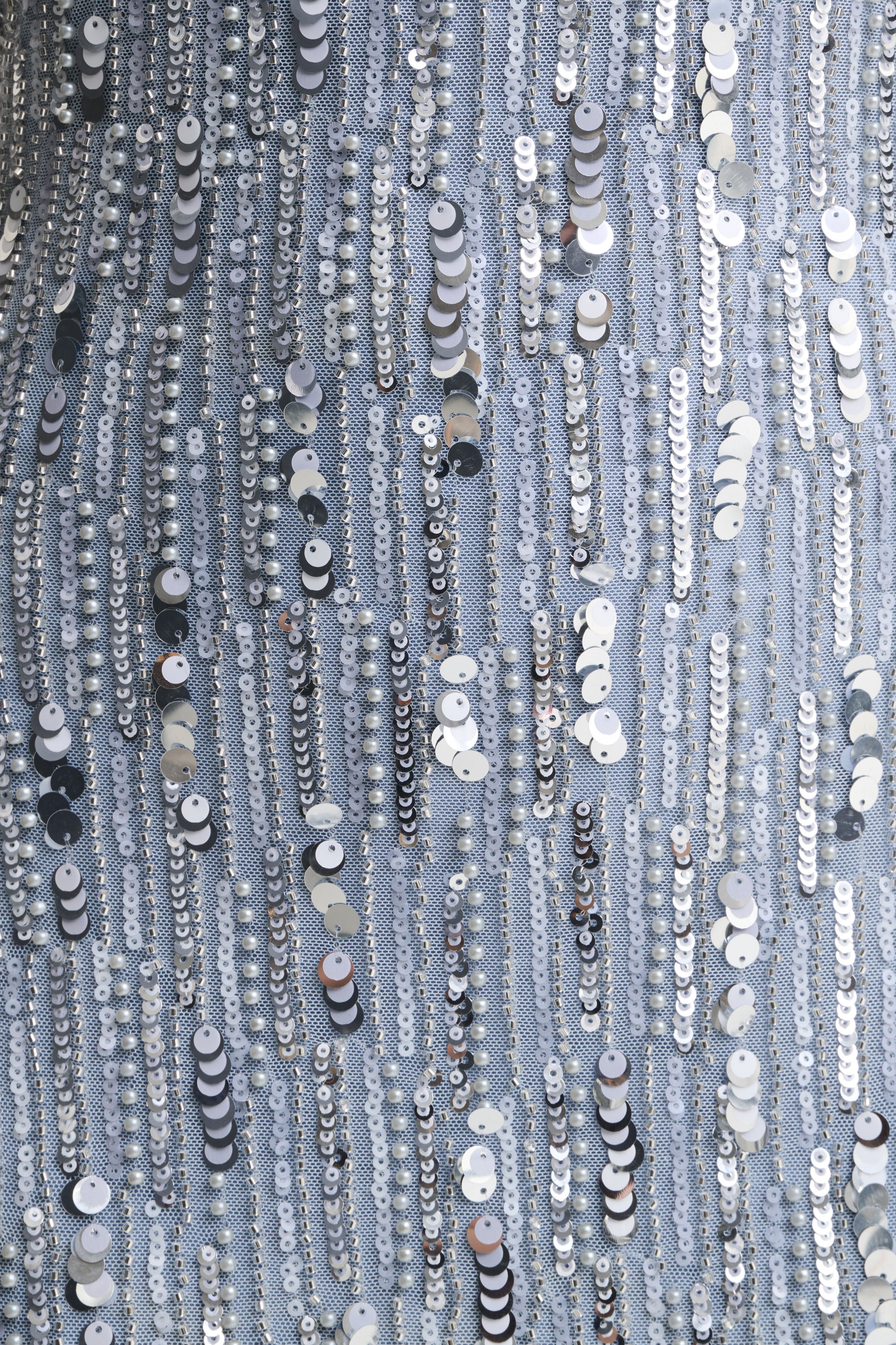 Zaira | Silver Sequin High-Neck Maxi Dress With Open-Back - Image 6