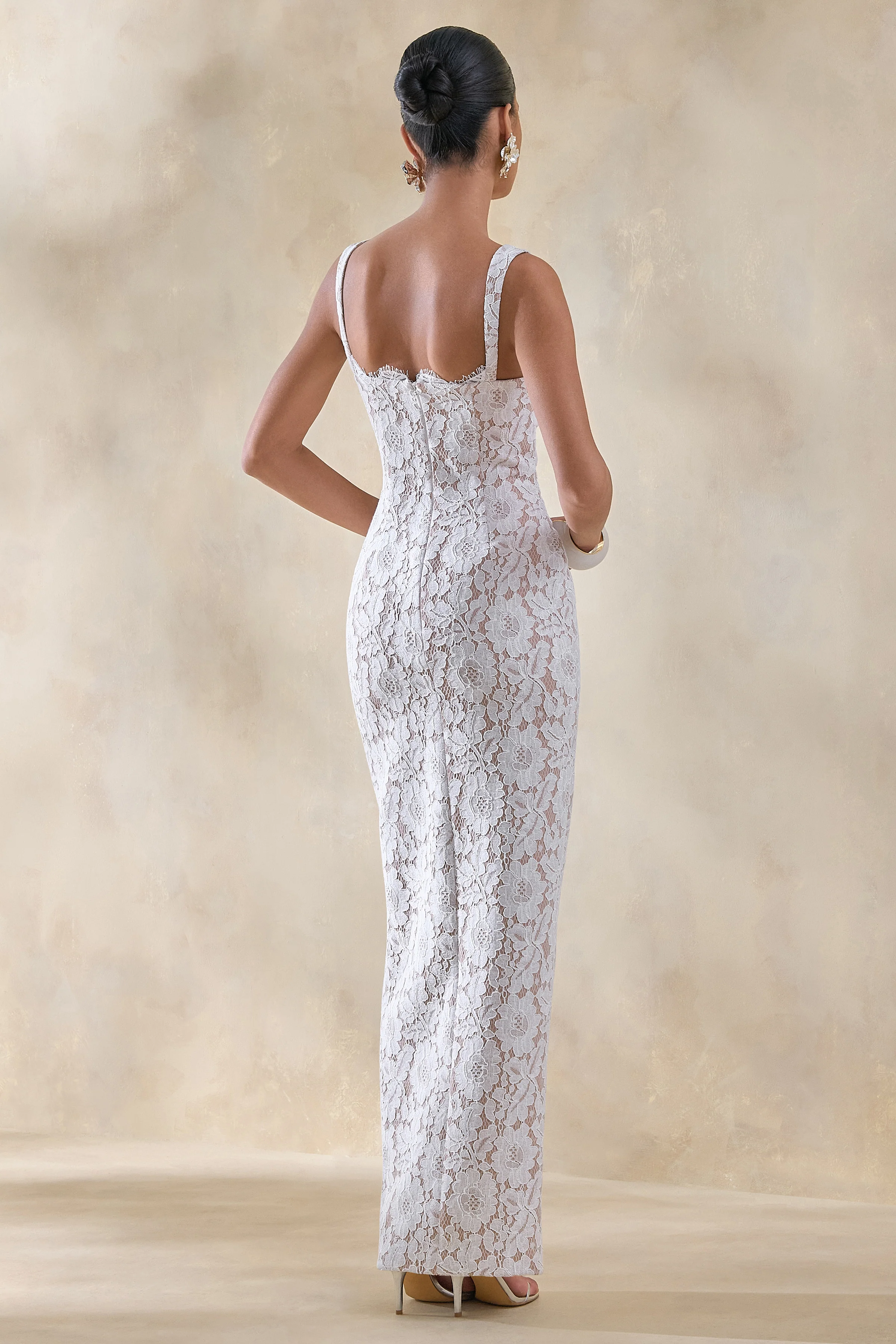 Zarisse | White Lace Square-Neck Maxi Dress - Image 2