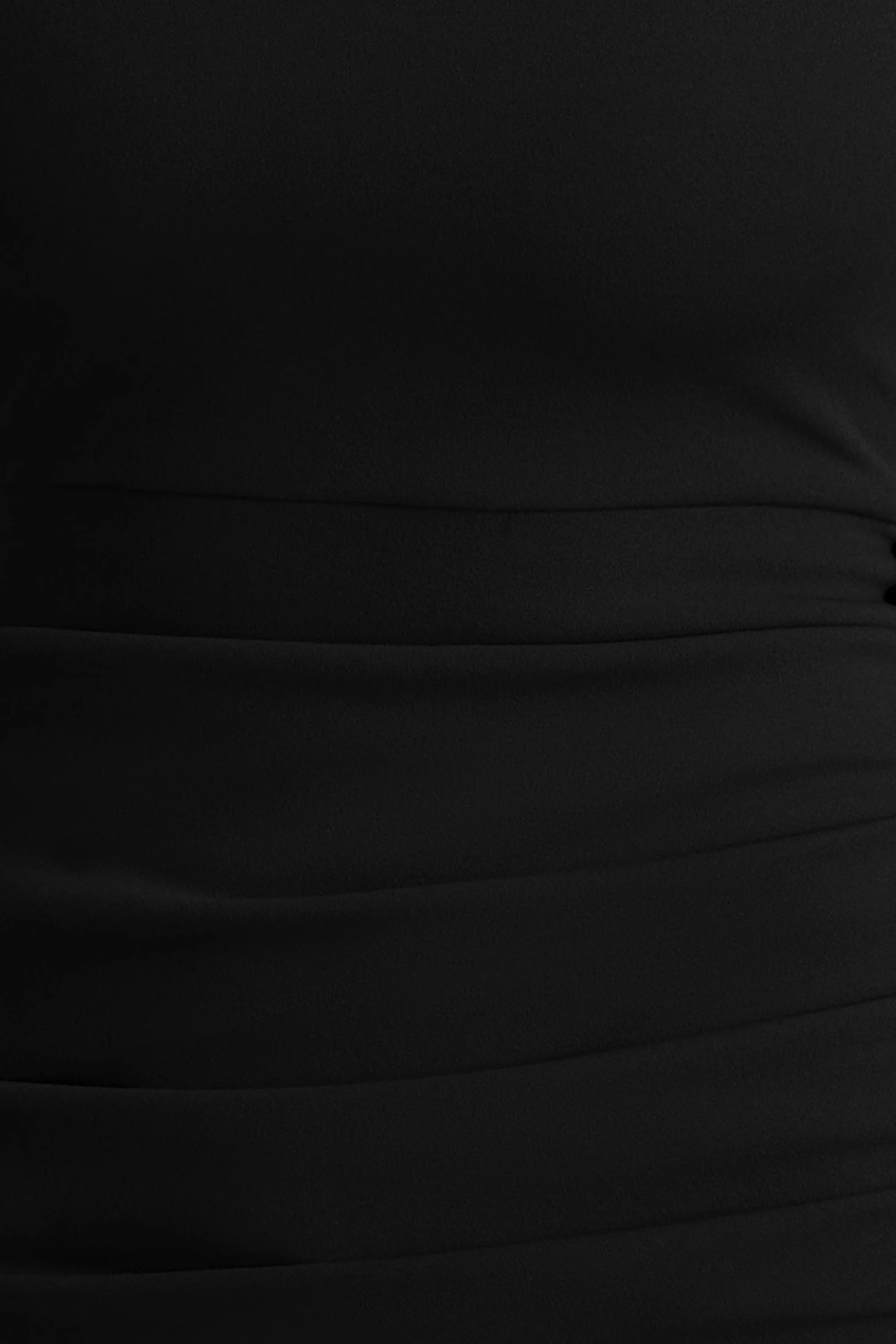 Zaya | Black Long Sleeve Mini Dress With Drape - Image 6