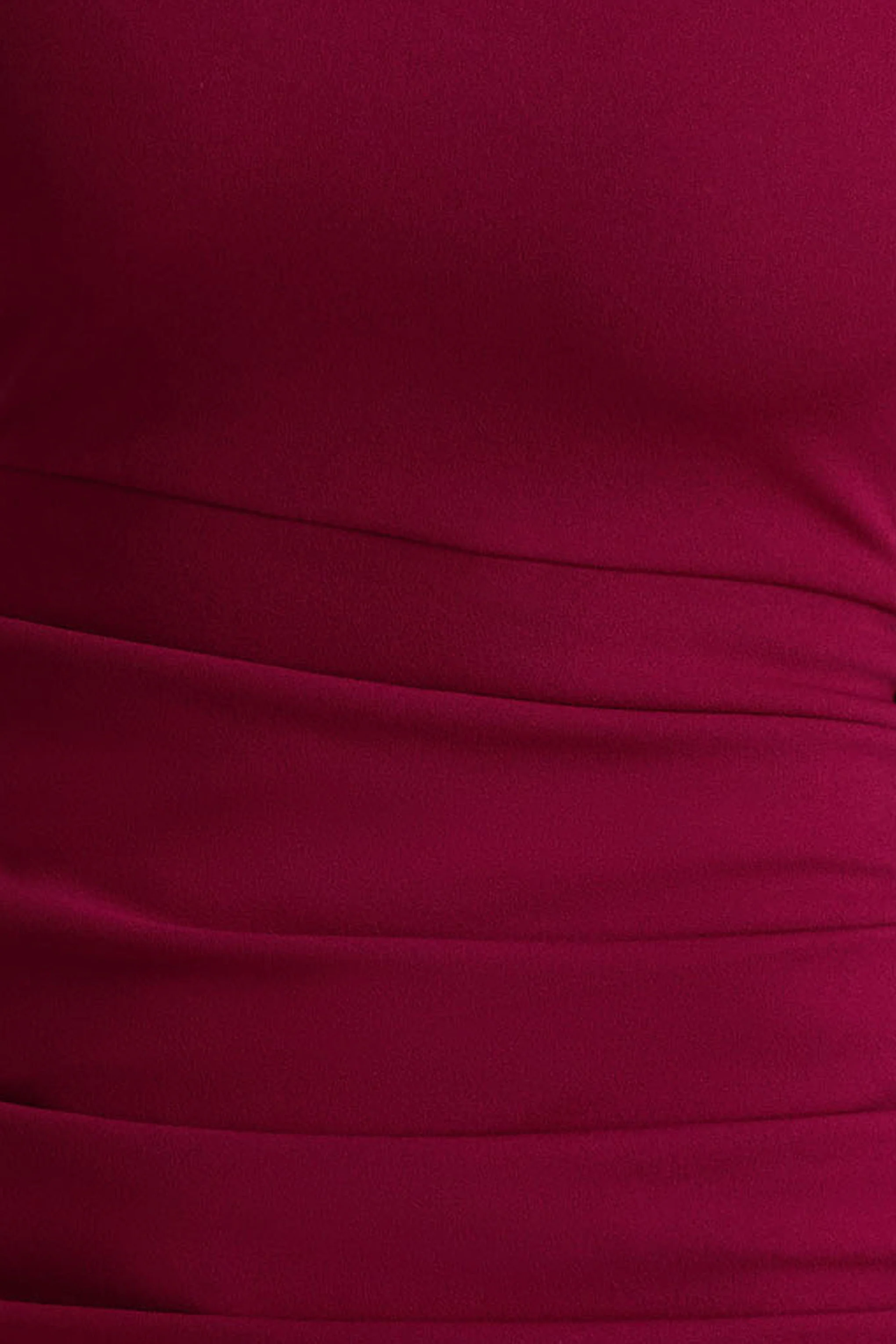 Zaya | Burgundy Long Sleeve Mini Dress With Drape - Image 6