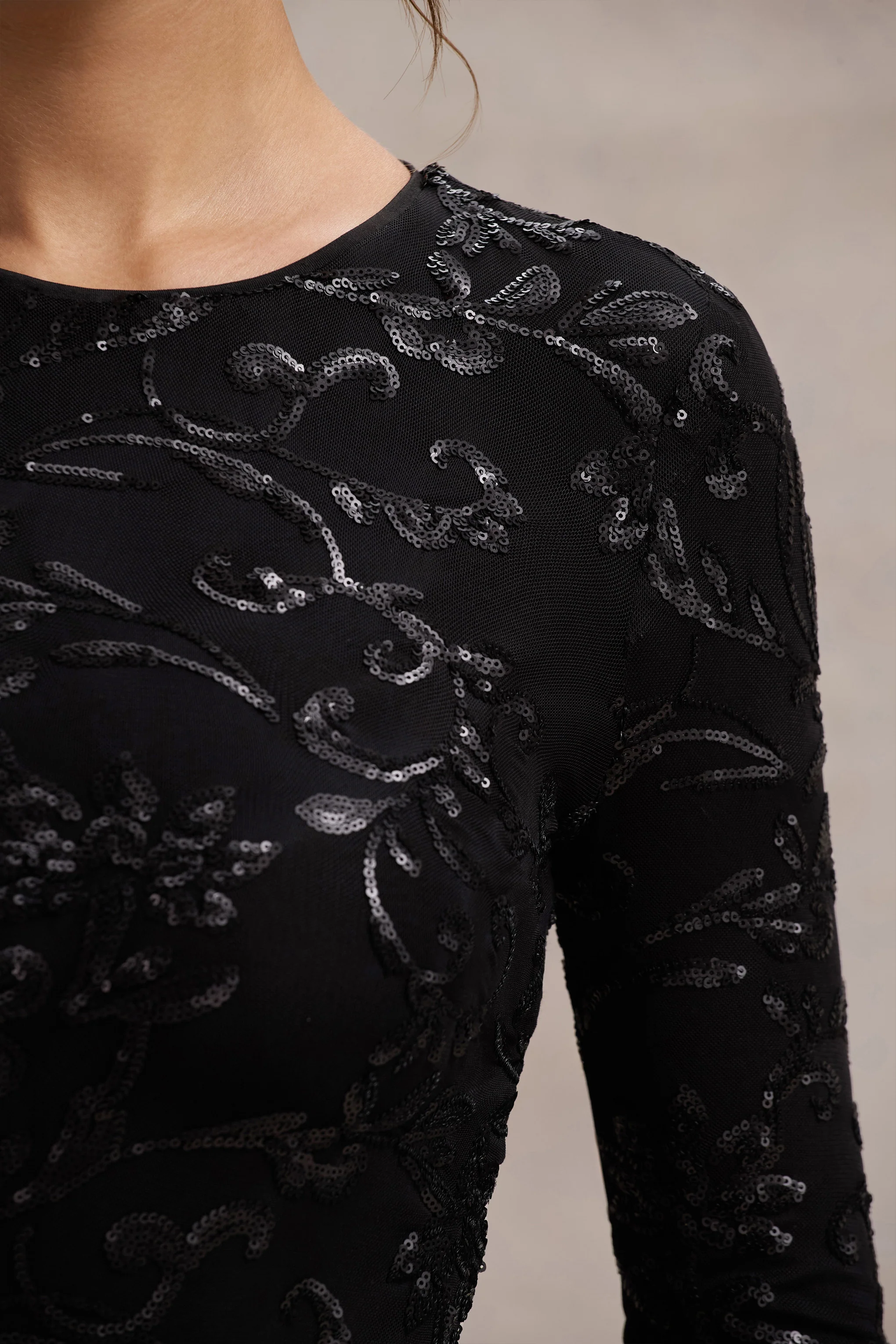 Zenith | Black Lace Long-Sleeve Maxi Dress - Image 6