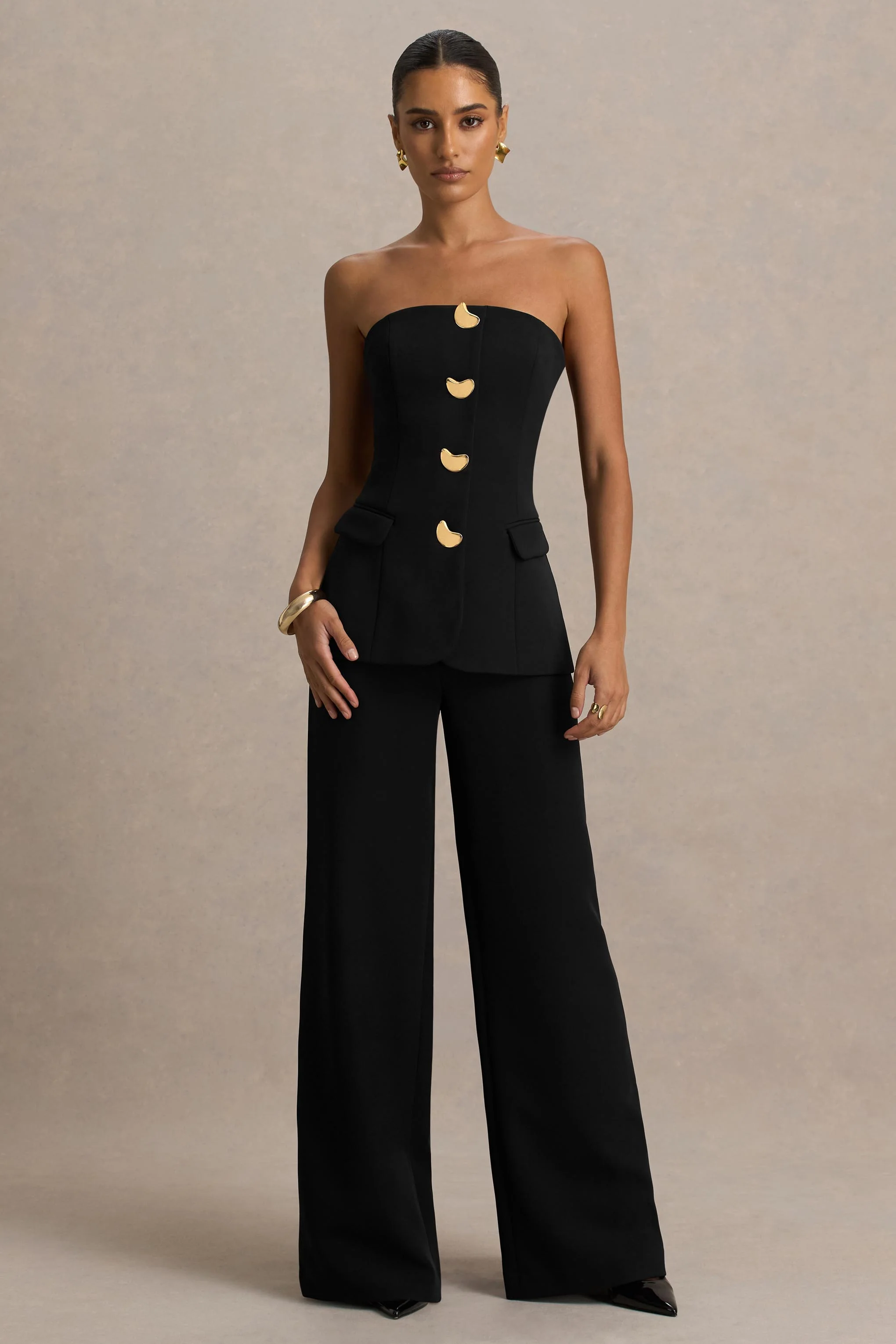 Zoey | Black Bandeau Jumpsuit - Image 5