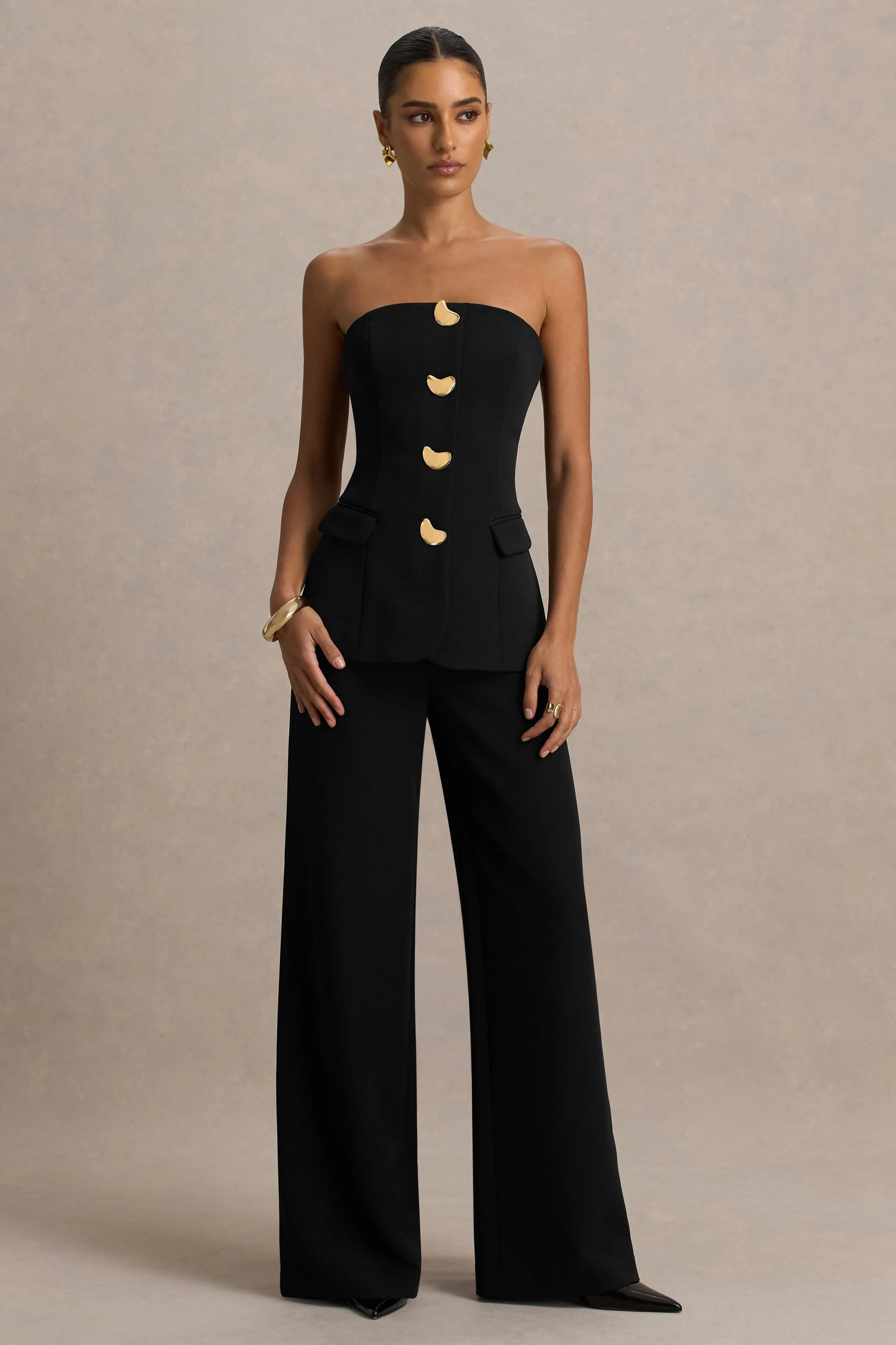 Zoey | Black Bandeau Jumpsuit - Image 6