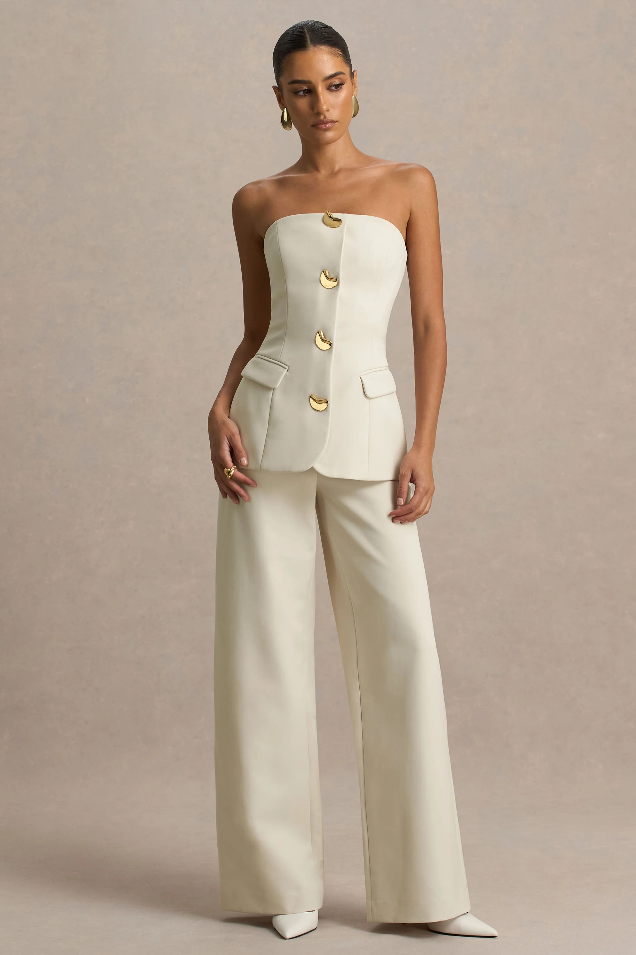 Zoey | Nude Bandeau Jumpsuit - Image 5