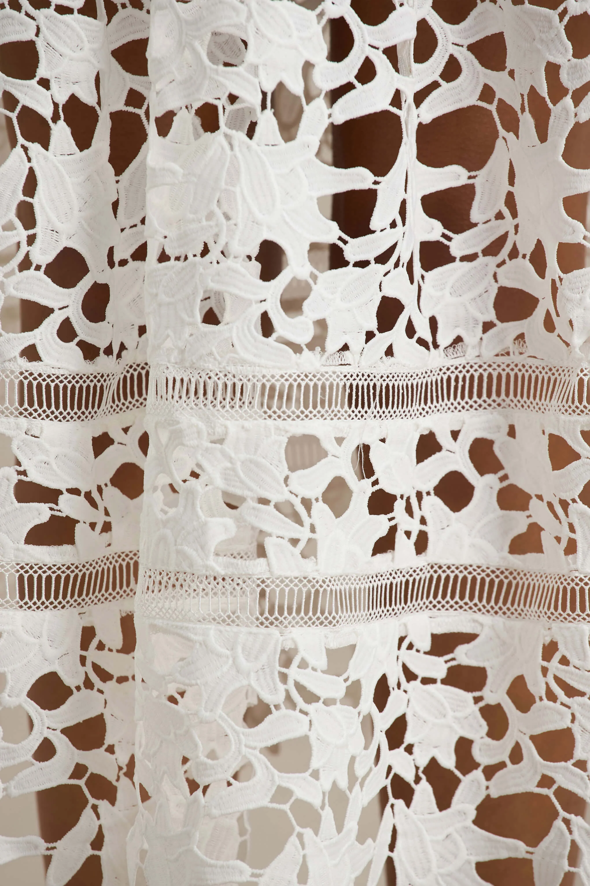 Zuri | White Lace Sweetheart Midi Dress With Cami Straps - Image 6