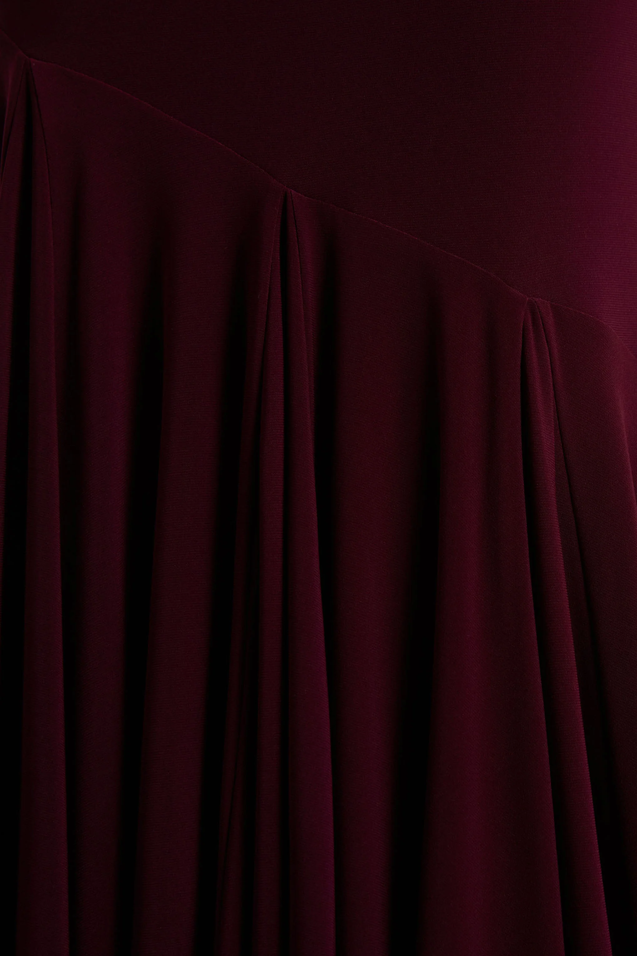 Zya | Dark Plum Asymmetric-Neck Fishtail Maxi Dress - Image 6